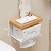 Black Walnut No-Drill Bathroom Tissue & Phone Holder