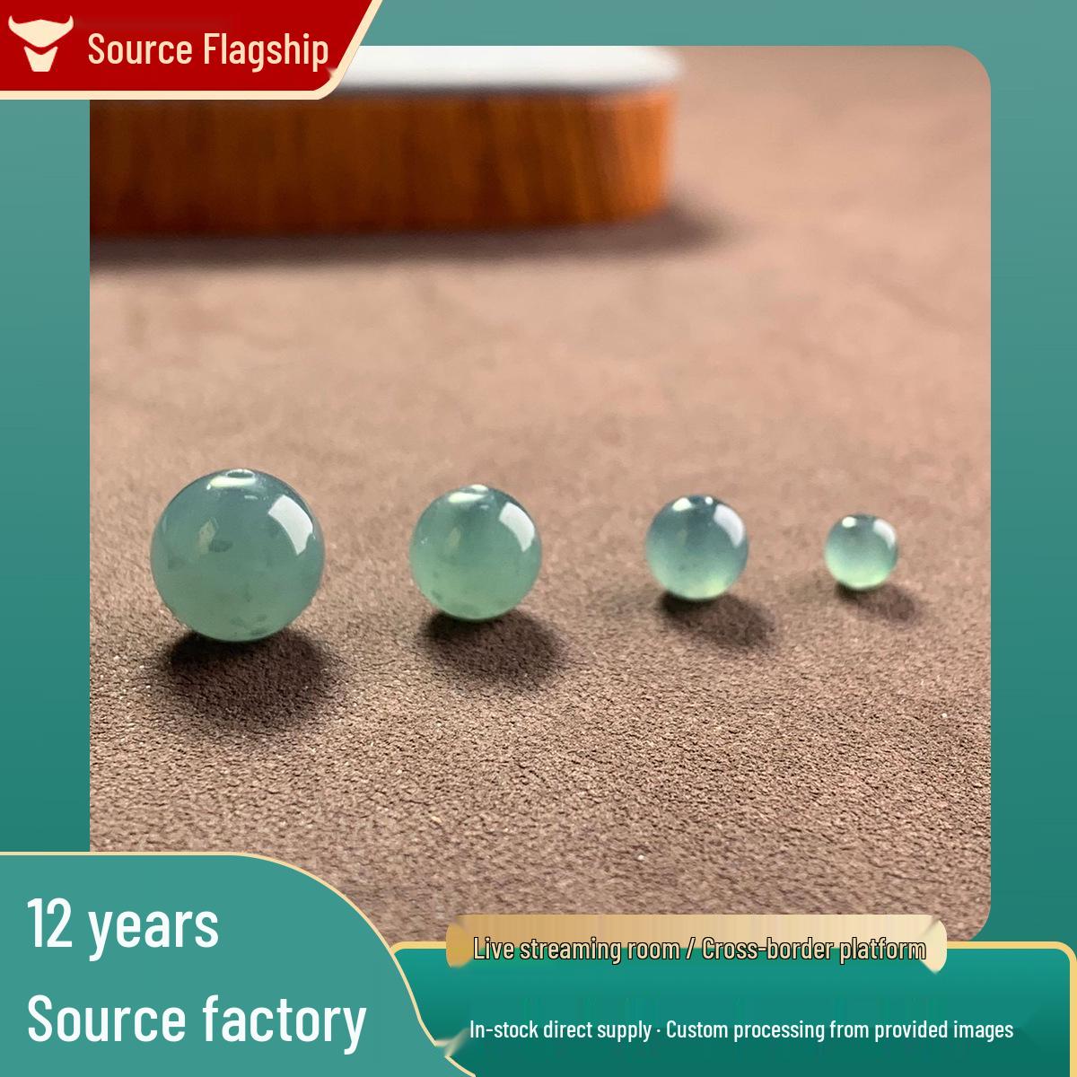 Natural A-grade Jade High Ice Blue Snowflake Cotton Beads, Round/Rice Loose Beads, Available in 6mm, 8mm, 10mm Sizes 6mm Beads