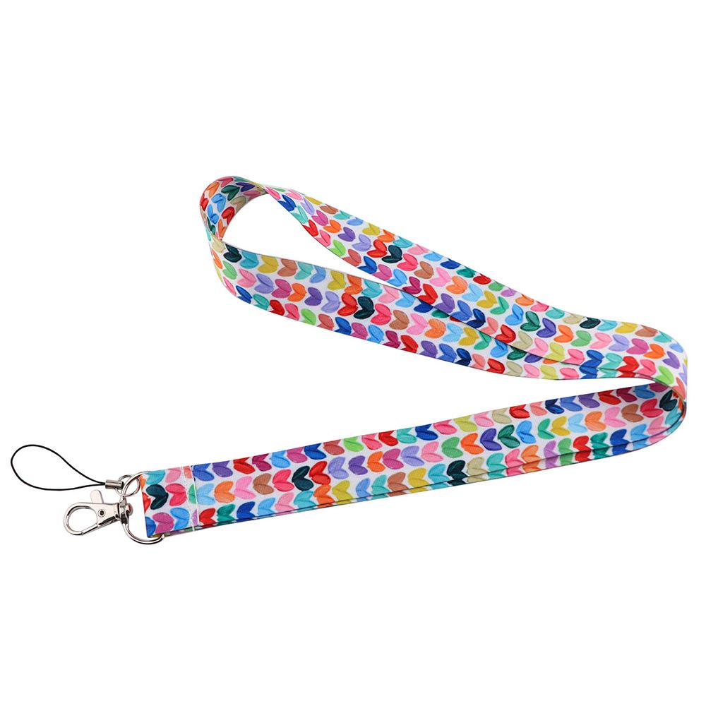 Colorful Cute Heart Neck Teacher Lanyard for Keys Keychain Badge Holder ID Credit Card Pass Key Ring Neck Straps Nurse Gift