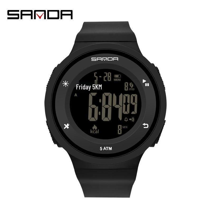 Sanda Multifunctional Waterproof Sports Watch with Pedometer and Calorie Tracker