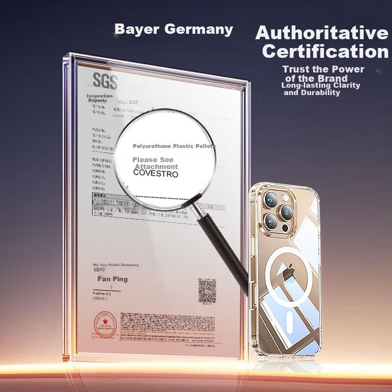 iPhone 14 Case, 14 German Bayer Material, MagSafe Magnetic Charging, Ultra-Thin Shockproof Airbag Full Coverage Transparent Soft Case