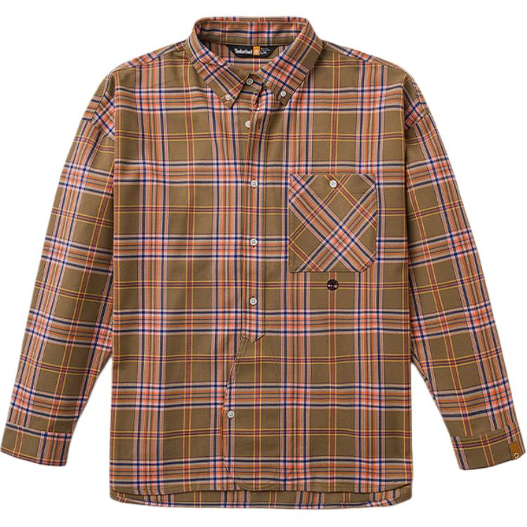 

Timberland SS24 Tokyo Design Collective Удобная простая свободная рубашка с длинным рукавом унисекс-рубашки цвета хаки A64FBA97 XL