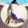 Fox Round Beach Towel, Jungle Wild Animal Beach Blanket,Rustic Farmhouse Woodland Fox Absorbent Quick Dry Pool Towel Picnic Mat