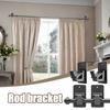 4pcs Curtain Rods Holders Nail-Free Adjustable Curtain Rod Hooks No Drill Curtain Rod Brackets For Bathroom, Bedroom