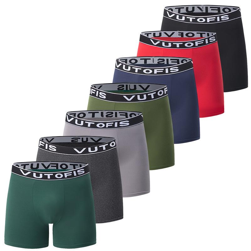 7-Pack Men's Underwear: Solid-Colour Fashion Essentials Versatile Long Boxer Briefs