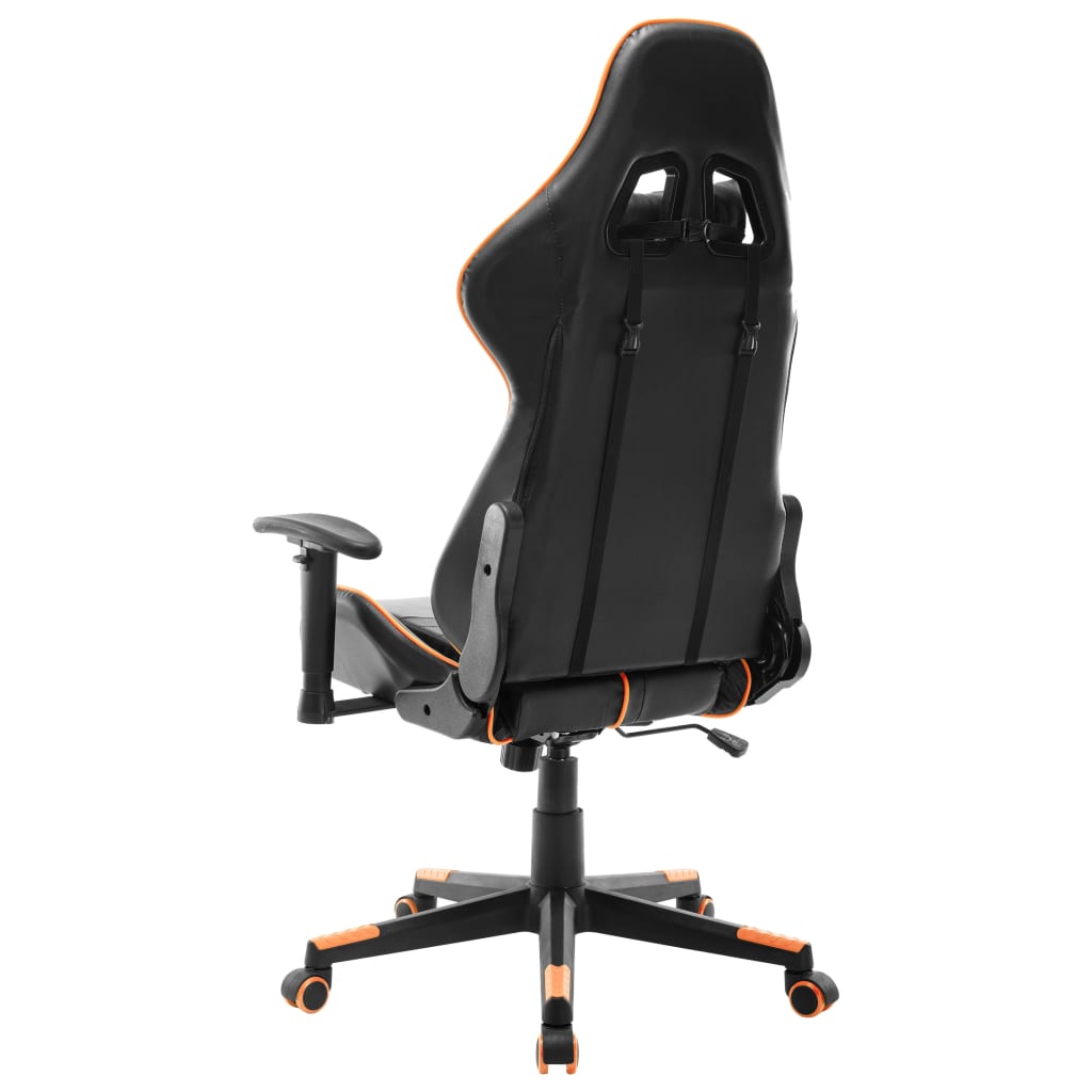 Gaming Chair Black and Orange Faux Leather