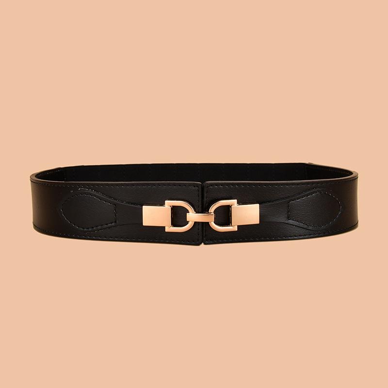 New Women's Belt Decoration Fashionable Waistband with Coat Waist-hugging Genuine Leather Belt Wide Waist Seal Elastic Elastic Waistband Belt