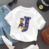 PAW Patrol Child Short Sleeve T-shirt Cartoon Chase A-Z Print Cotton Tees Girls Summer Casual Round Neck Tops Kids Birthday Gift
