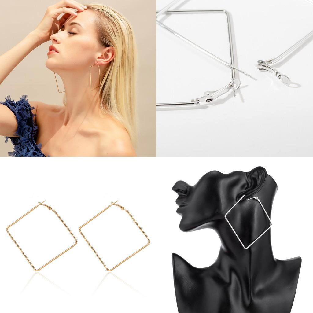 Boucles d'oreilles géométriques chics en alliage, bijoux tendance et modernes