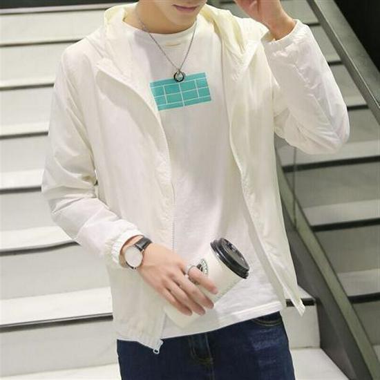 2023 Lätt Genomskinlig Solskyddsjacka för Herrar - Mångsidig Strandkläder för Studenter