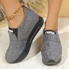 Large size sports single shoes for women's spring and autumn new lightweight sports one-pedal platform single shoes for women