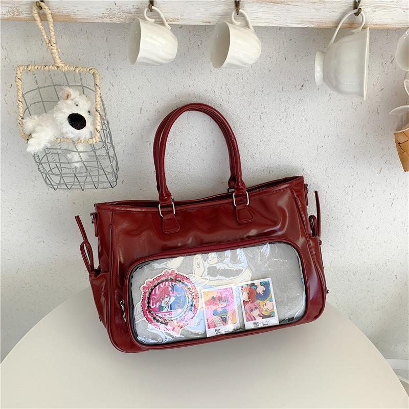 Korean Style Transparent Handiness Crossbody Bag for Fans Texture and Casual Shoulder Bag Commuting Simple and Versatile Ita Bag