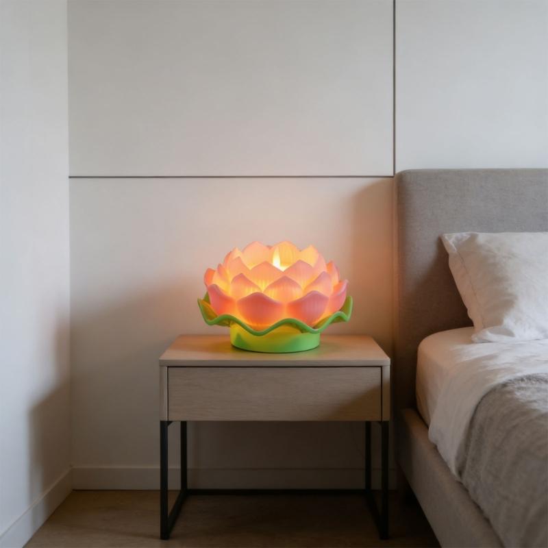 LED Electronic Candle Light Battery Operated Buddhas Table Lamps Creative Simulation Lotuses Night Light For Prayer