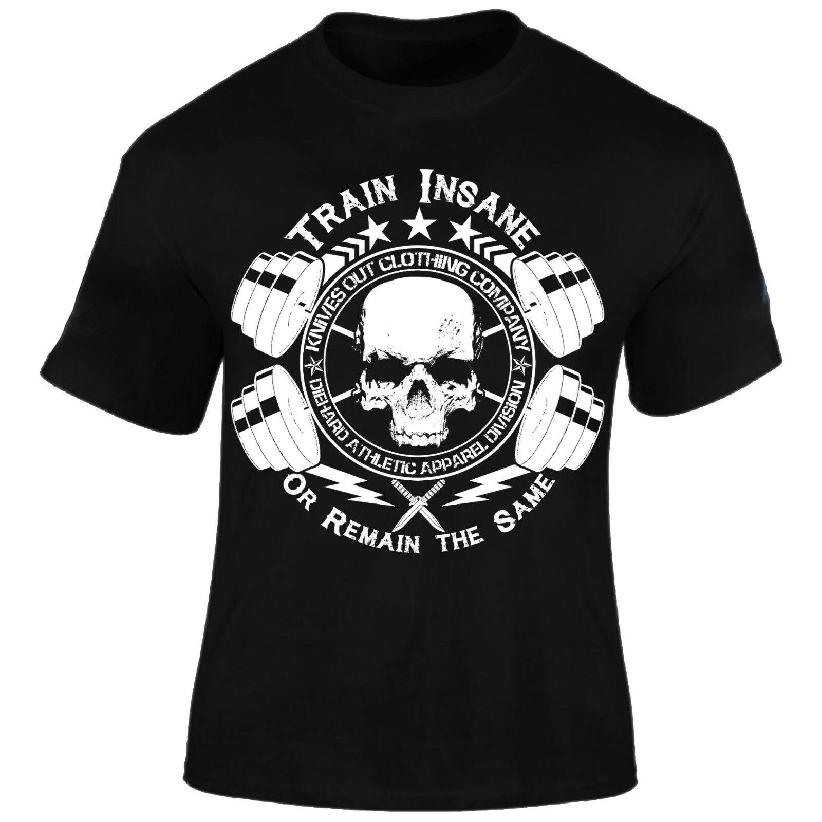 

Train Insane or Remain The Same Gym Bodybuilding Fitness TShirt 100 Cotton ONeck Short Sleeve Summer Casual Mens Tshirt S