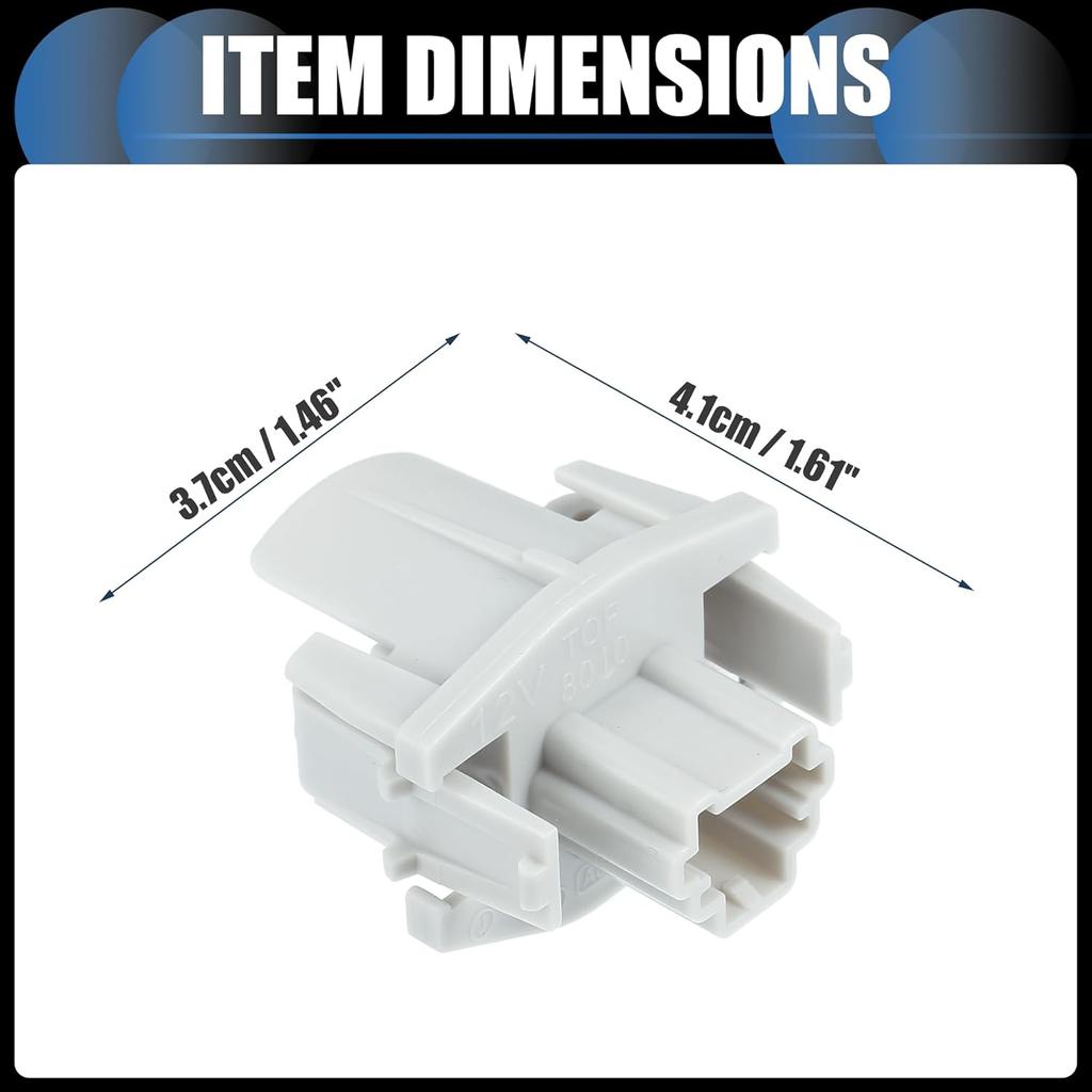 License Plate Tag Light Socket, Lamp Connector Housing No.34102SWAA01/34102-SWA-A01 for Honda CR-V Civic Odyssey Gray, 2 Pcs