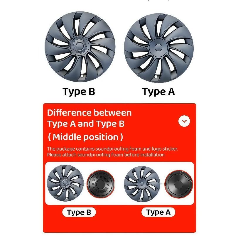 4PCS Hubcaps For Tesla Model Y Juniper 2025 19 Inch Performance Replacement Wheel Cover Automobile Hub Cap Full Rim Accessories