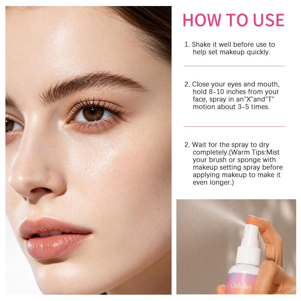 Mattes Fixierspray 60ml Langanhaltender Feuchtigkeitsspendender Make-up Fixierer Wasserdicht Ölkontrolle Gesicht Fixierspray Wischfest Erfrischender Primer & Finisher