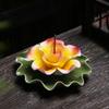 Y Handmade Large Lotus Flower Incense Burner Multi-Color Line Incense Holder Tea Room Office Home Decoration Buddha Home Decor