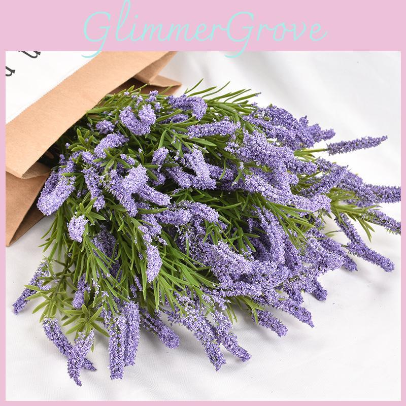 Lavender Artificial Flower Garden Decor With Pouring Craft For Home Office Hotel Arrangement