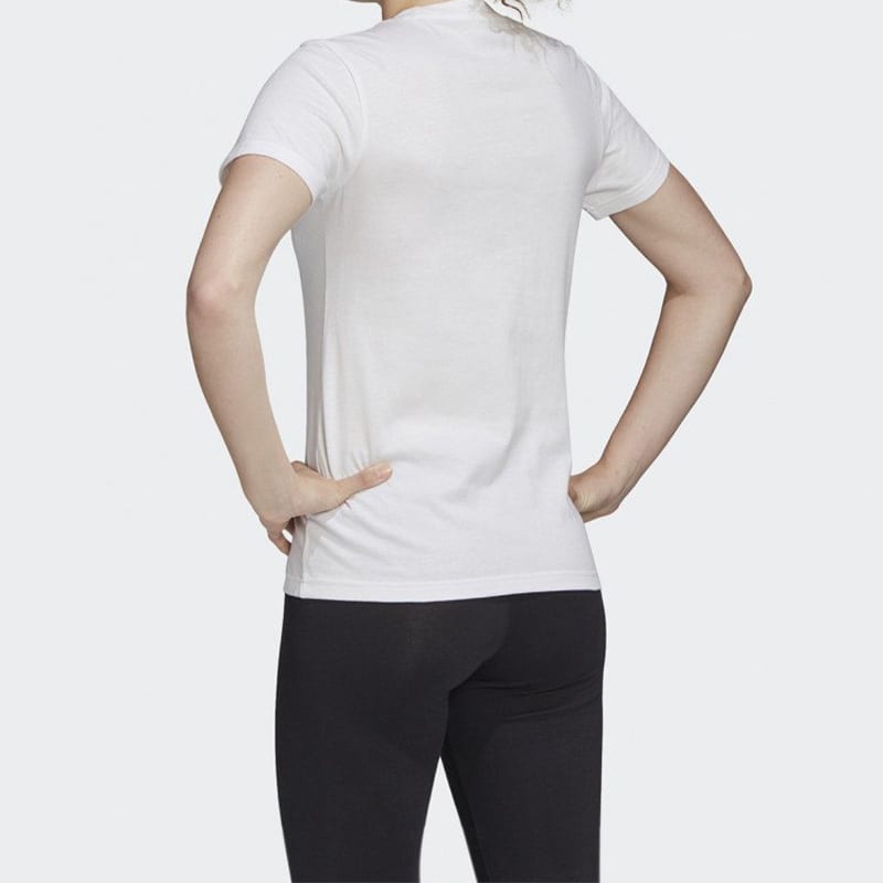 adidas T Shirts Women's White Crew Neck Moderate Straight Fit FJ5012
