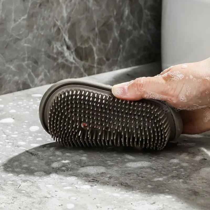 Portable Silicone Soap Dish with Double-Layer Lid - Travel Bathroom Organizer Odor-Resistant Drainage SoapHolderTray for Shower