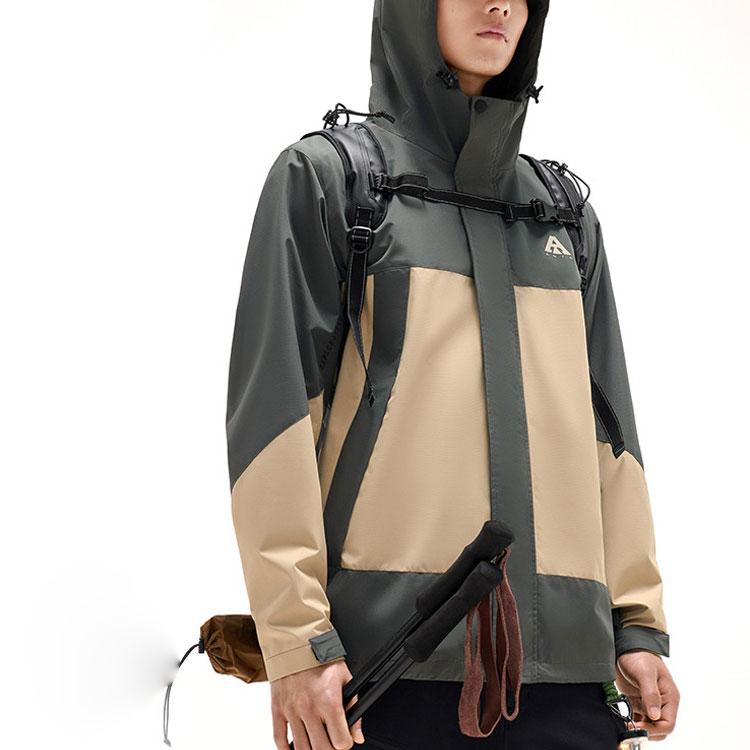 Anta Three-In-One Fleece Long Sleeve Jacket With Zipper Hood Men Jackets Aquatic-Green Khaki 952347610-2