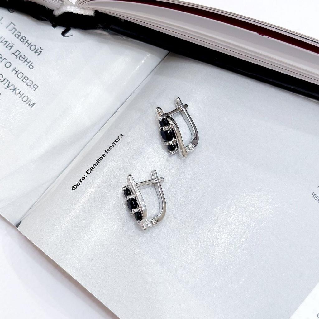 Silver Earrings with Natural Sapphire 1.65ct (2168836)