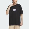 Adidas Originals Trefoil Graphic Tee With Logo Print, Relaxed Fit, Retro American Style Short Sleeve Men Tops Black IN1042