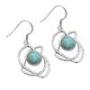 Round Shaped Natural Larimar (5.04 Cts) Solid 925 Sterling Silver Gemstone Dangling Earrings Jewelry For Women or Girls