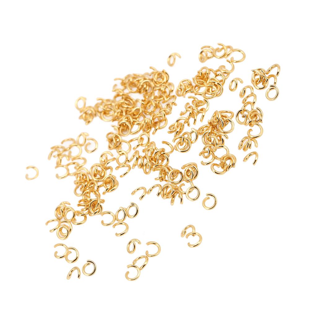 200 Pcs Jump Rings Multipurpose Stainless Steel Gold Open Jump Ring DIY Jewelry Connection Buckle