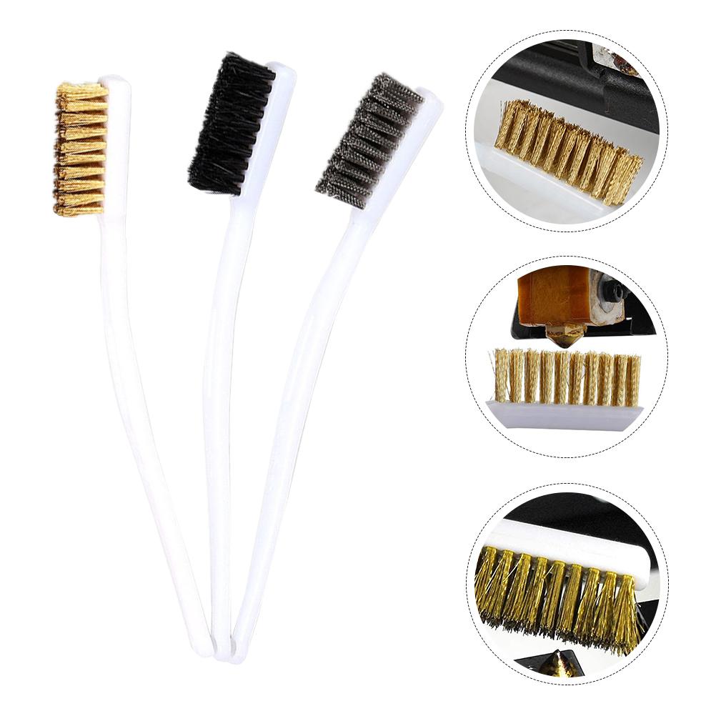 3 Pcs Industrial Toothbrush Wire Motor Door Window Rust Remove Stainless Steel Metal Bristle Anti Static Scratch