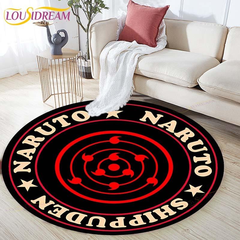 Cartoon Naruto Round Children Carpet Simplicity Animal Bunny Bee Pattern Children Flannel Carpet Baby Hand Print Carpet