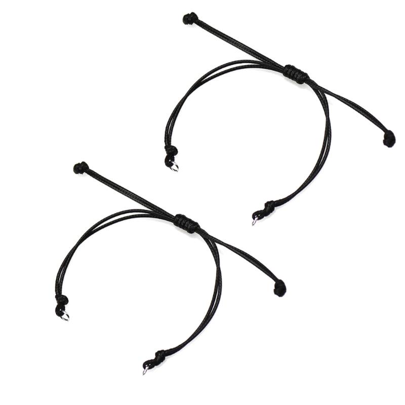 2 Stück Handgefertigtes Gewebtes Armband Halbfertiges Handseil für Frauen Mädchen Wachsfaden Armbänder Freundschaftsschmuck Geschenk