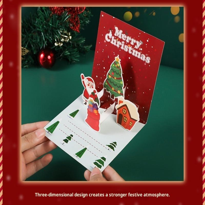 3D Weihnachtskarten zum Falten Frohe Weihnachten Beste Wünsche Karte Weihnachtsgeschenk für Jahr Segen Dankeschön Postkarte Dekoration