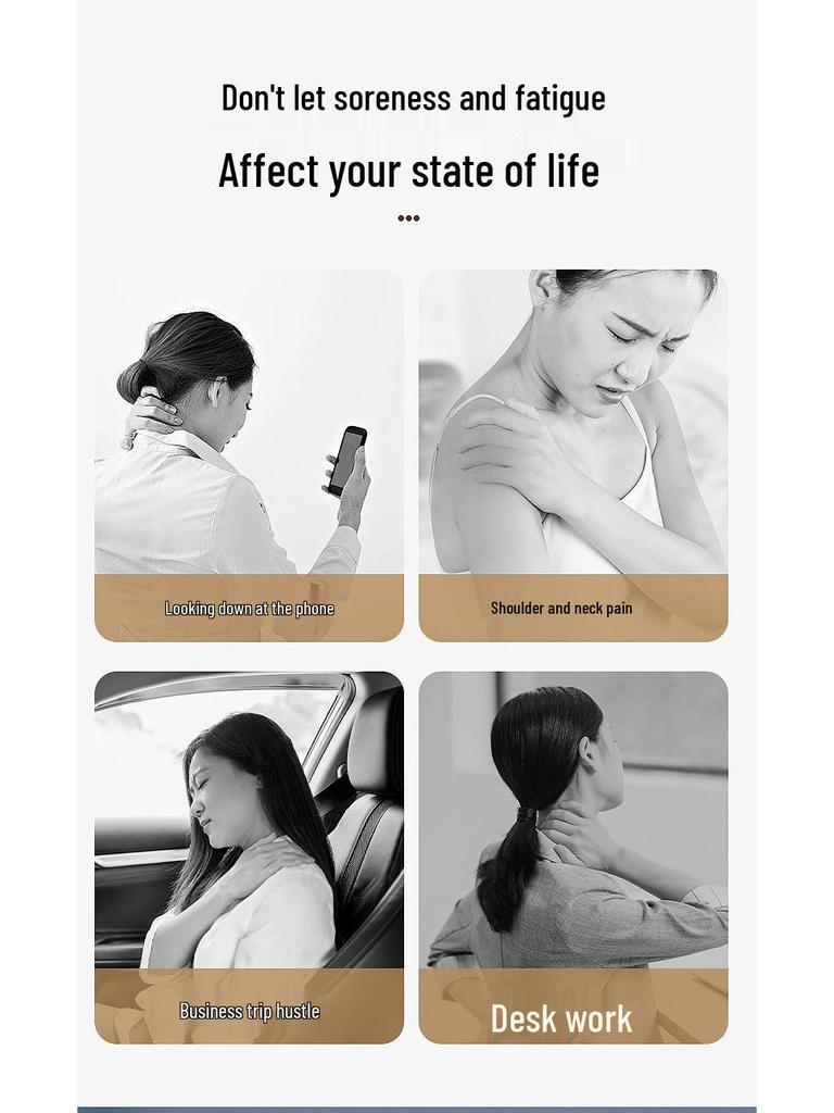 Cervical & Shoulder Kneading Massager: Neck, Back, Trapezius, and Spine Relief Device