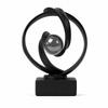 Modern Minimalist Resin Crystal Ball Decorative Ornament Black Matte Fortune Sphere Living Room Entryway Office Desk
