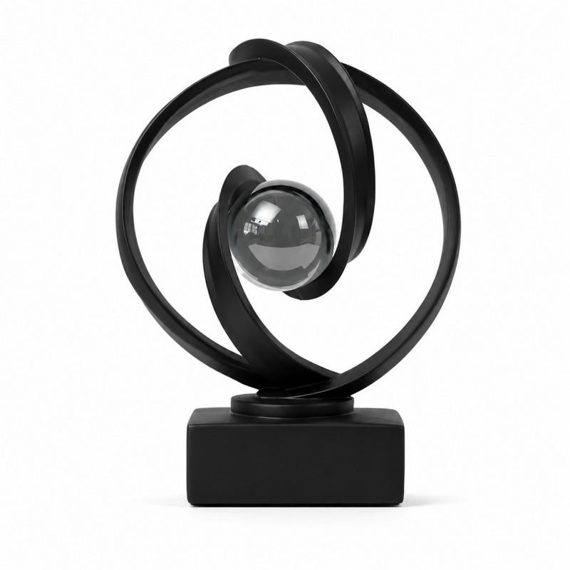 Modern Minimalist Resin Crystal Ball Decorative Ornament Black Matte Fortune Sphere Living Room Entryway Office Desk