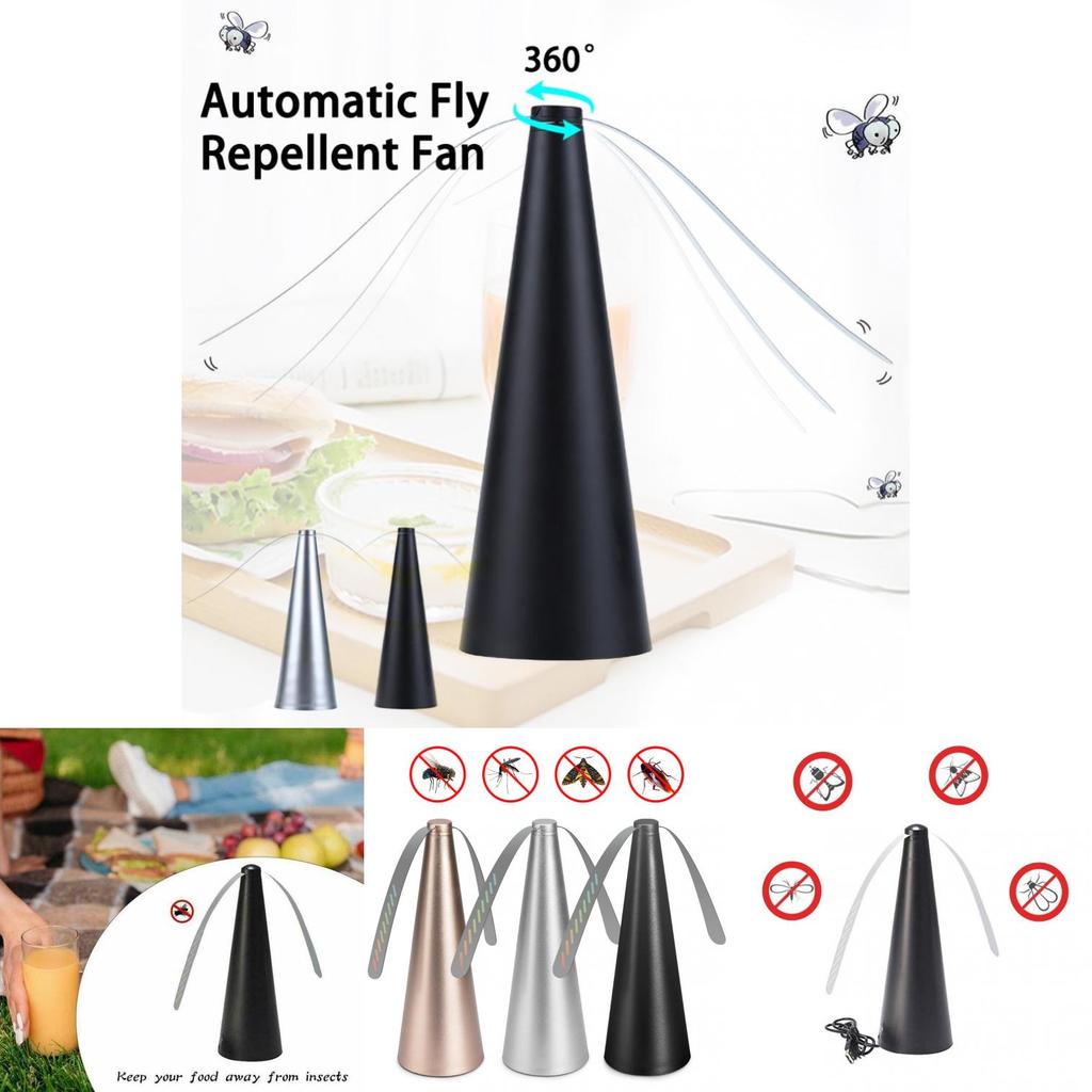 Sleek Fly Repellent Fan Perfect For Keeping Bugs Away From Your Picnic And Bbq