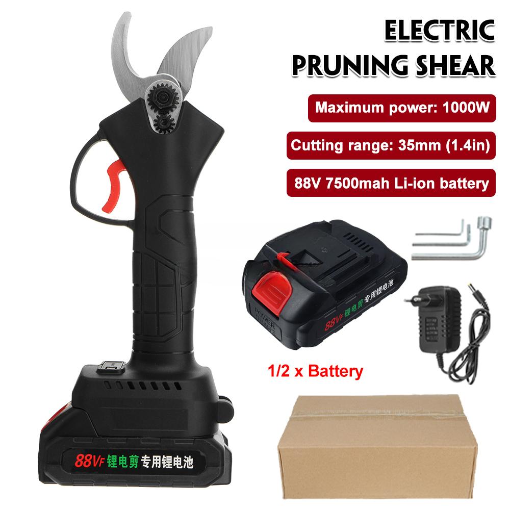 4-Speed Cordless Electric Pruning Shear Scissors 88V 7500mah Bonsai Pruning Branches Cutter Orchard Garden Tools for Battery 35mm