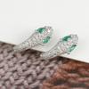 High Quality Green Crystal Zirconia Snake Hoop Earrings for Women Fashion Chic Animal Party Jewelry Accessories