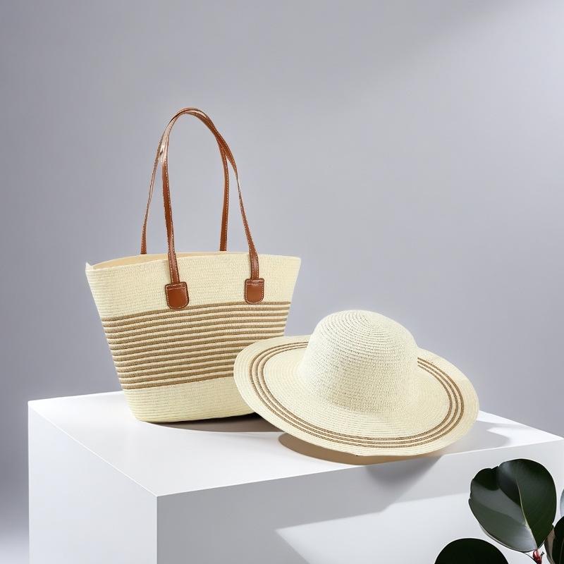 Trendy French One-Shoulder Straw Tote: Large-Capacity Woven Beach & Vacation Handbag for Women