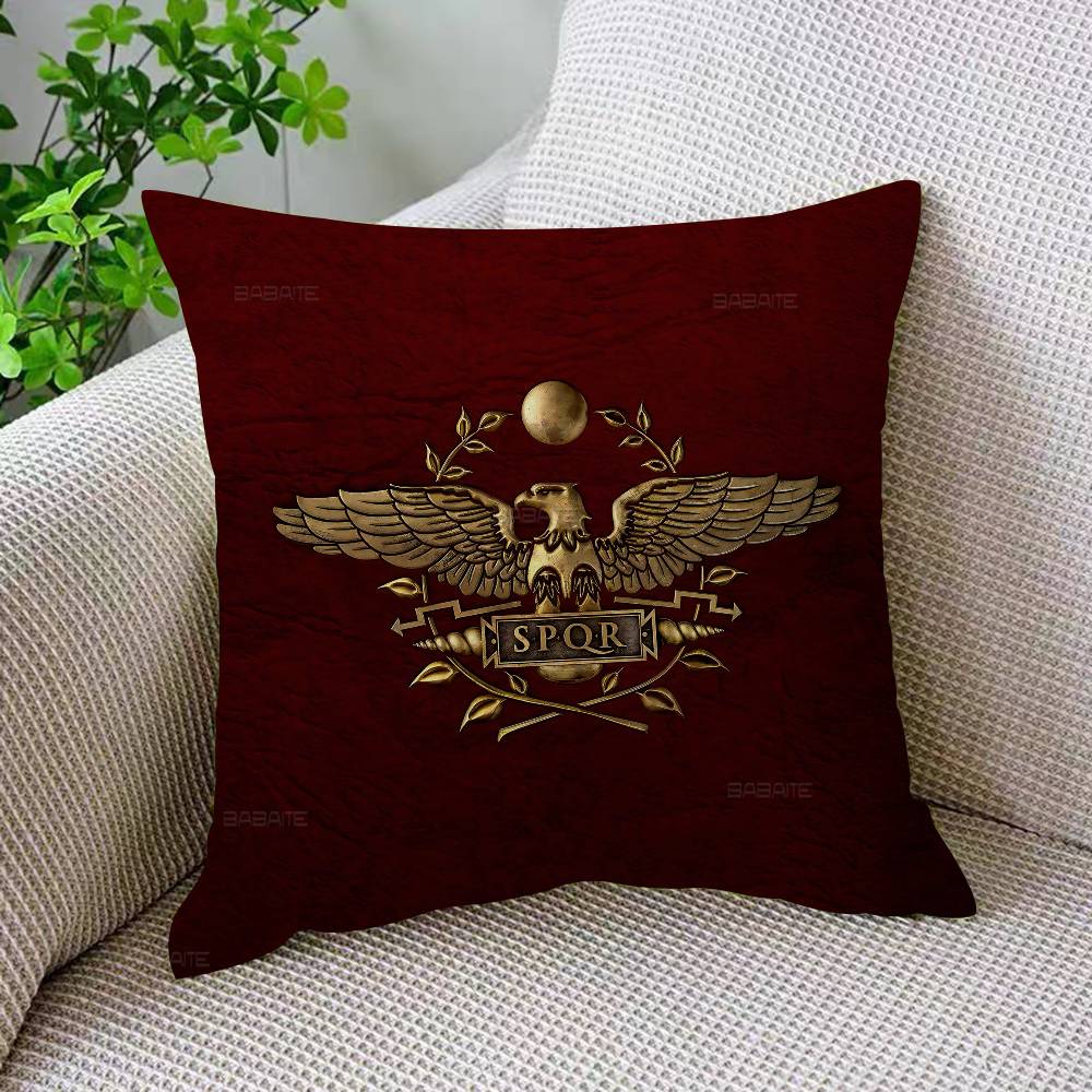 Roman S-SPQRS Pillow Covers Cartoon Sofa Decorative Home Double-sided Printing Short Plush Cute Cushion Cover