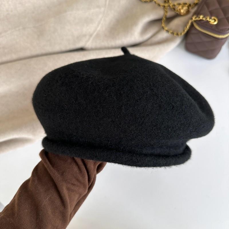 Women's Wool Beret Hat, Mallard Brown Winter Cap 2025, 2 Ways To Wear Thickened Slouchy Bonnet