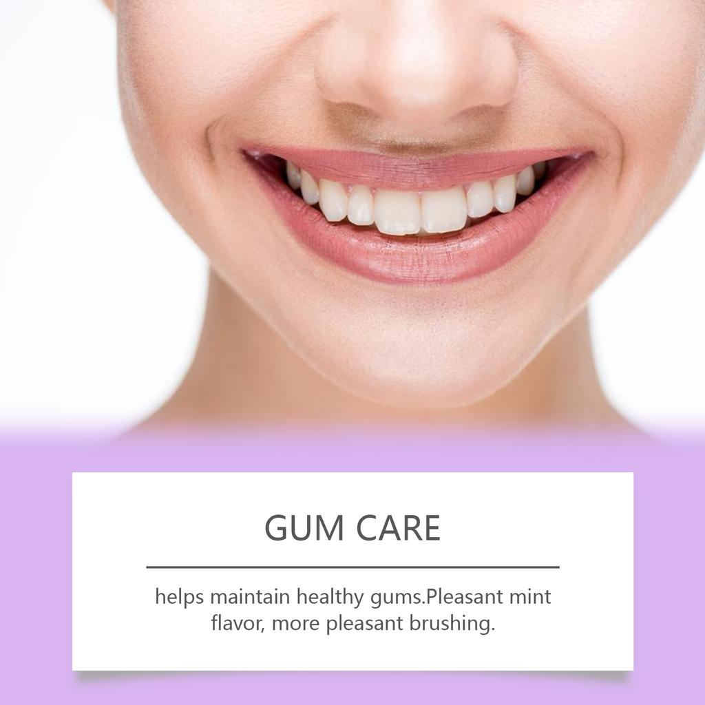 Lila Korrektur-Zahnpasta Entfernt Zahnstein Plaque Reduziert Gelbfärbung Zähne Tiefenreinigung Verfärbungen Aufhellung Zahn Mundpflege