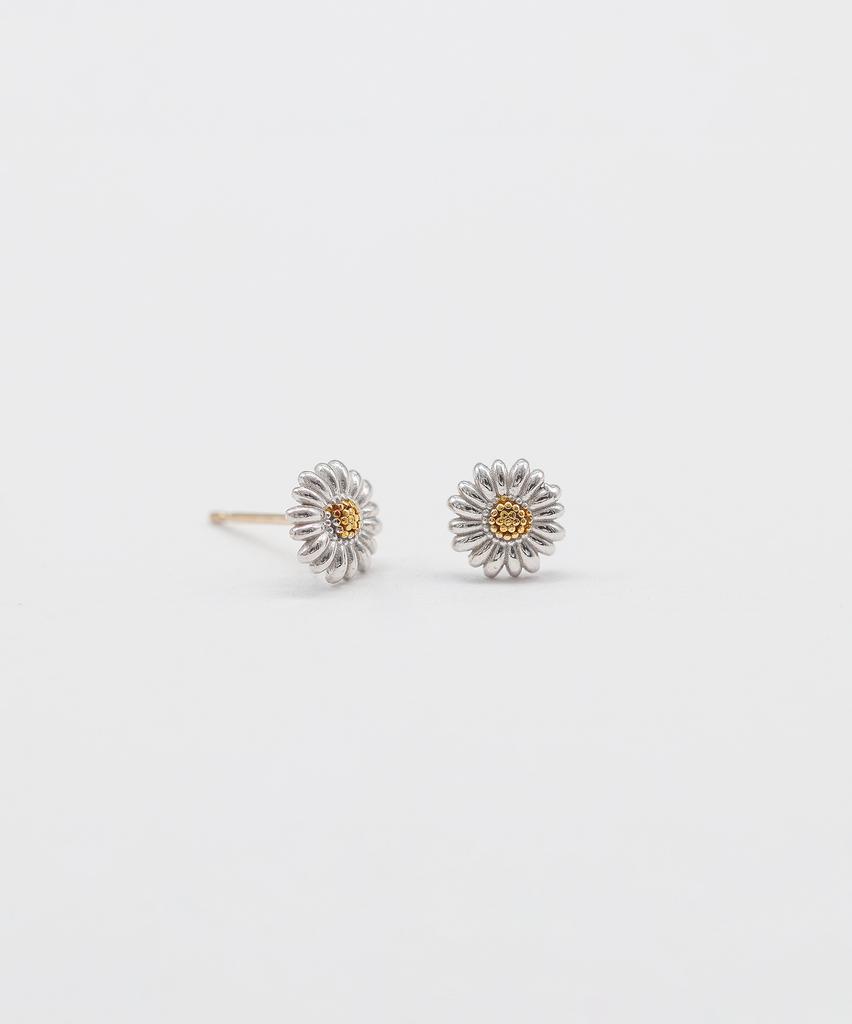 Ordor [14K Post] Two-Tone Daisy Earrings