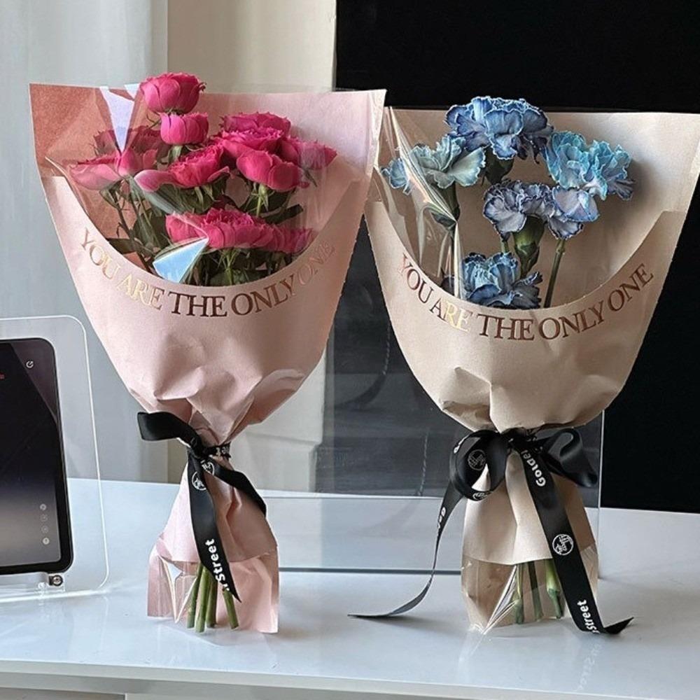 10 Stück Mehrstieliger Blumenstrauß Verpackungsbeutel OPP Frischblumenverpackung Neue Rosenverpackungsbeutel Hochzeit