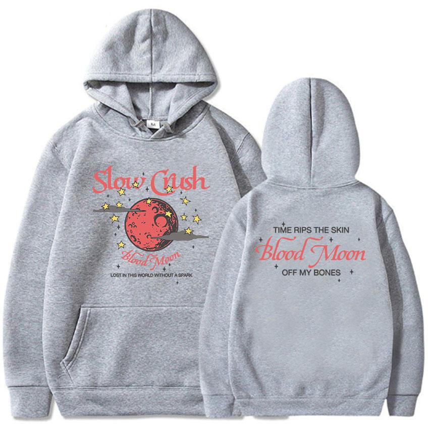 

Slow Crush BLOOD MOON Hoodies Fashion Graphic Printing Sweatshirt for Male Casual Long Sleeve Men Women Pullovers Streetwear Boy 3XL
