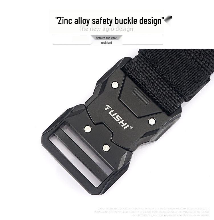 Men's Nylon Tactical Quick Release Belt - Casual & Outdoor Leather Workwear