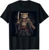 Vintage Samurai Cat Japanese Ninja Art T-Shirt Size S-5XL Unisex T-Shirt