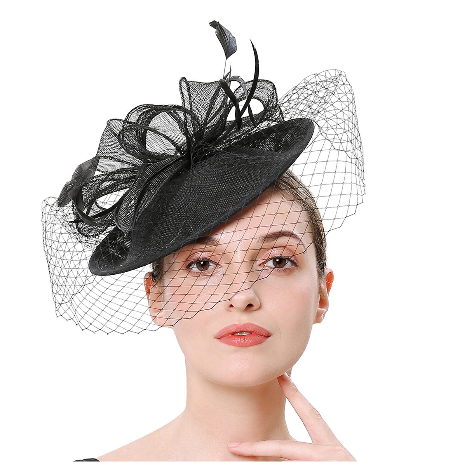 

Женщины Девушки Сетка Чародеи Шляпа Коктейльная Вечеринка Оголовье Головной Убор Свадебная Шляпа One Size чёрный